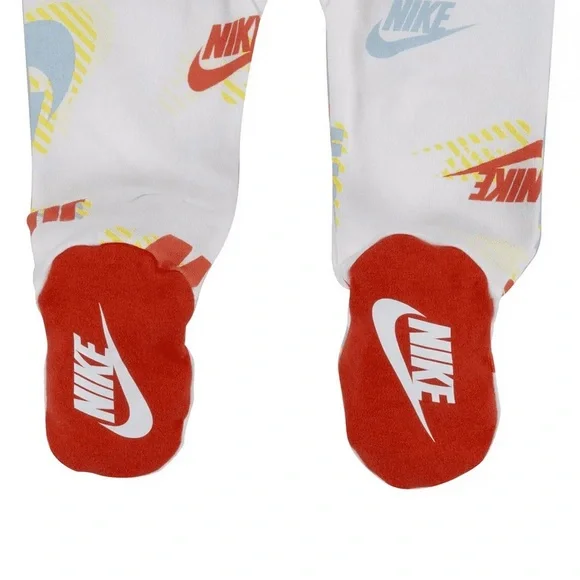 Nike Baby 3M Onesie Sleep and Play with Red Accents and close flap for hands New - Picture 4 of 12